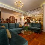 Elegant open-plan dining area with large windows in central Corfu