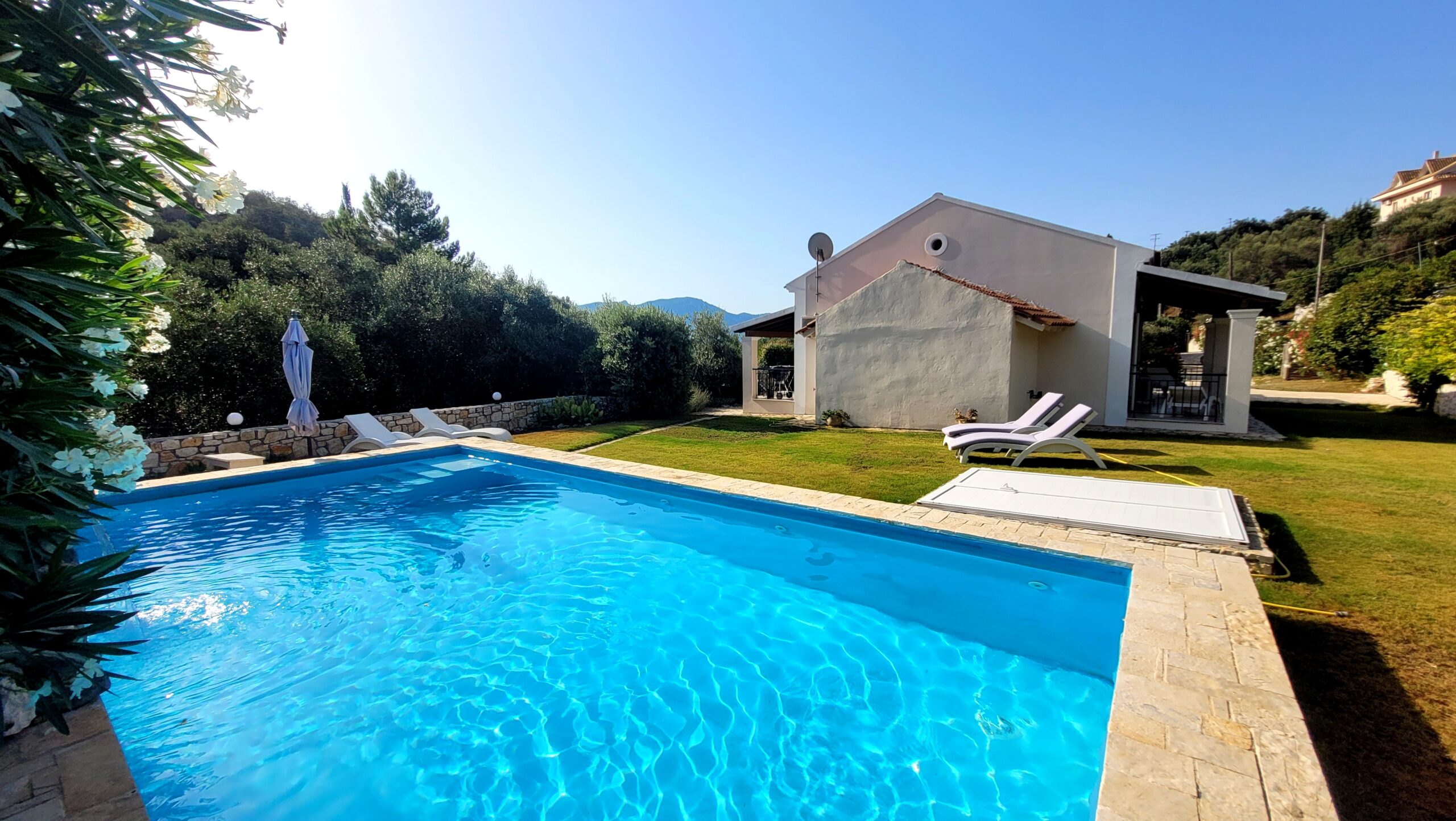 Corfu villa with private swimming pool and beautiful exterior for investment or residence