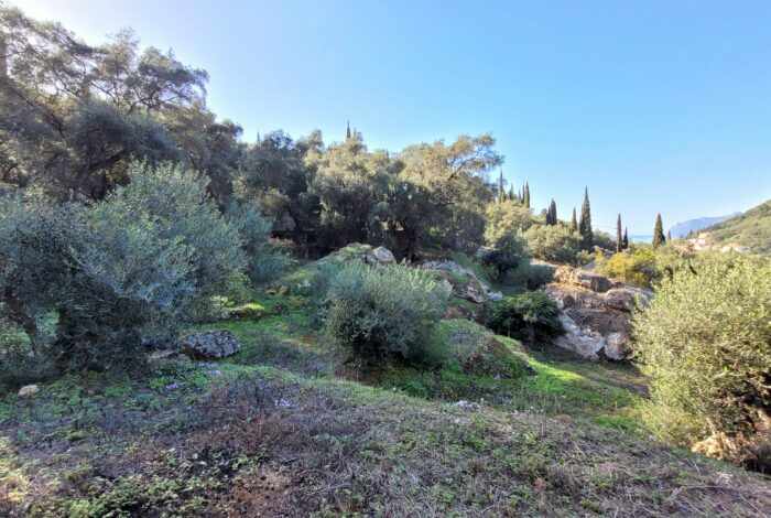 Land for sale in Agios Gordios, Corfu with sea and countryside view