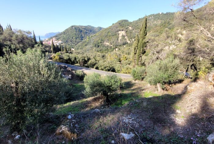View from 1,100 sq.m. plot for sale in West Corfu near Agios Gordios beach
