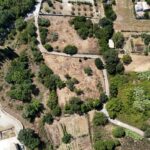 Aerial view of plot in central Corfu combining tranquil location and strong investment potential