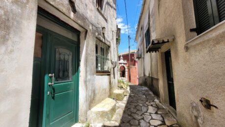 Two-storey semi-detached house with attic in the heart of Chlomos, Corfu
