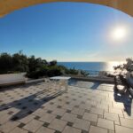 Panoramic view of west Corfu sunset from spacious terrace