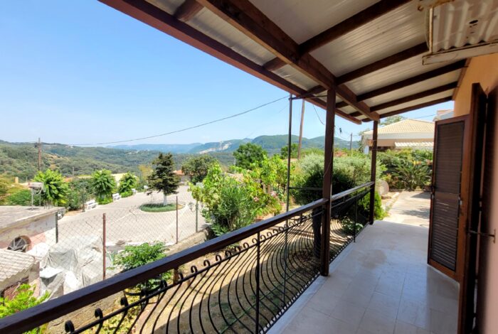 Mountain and countryside views from the balcony in Pagi, North Corfu