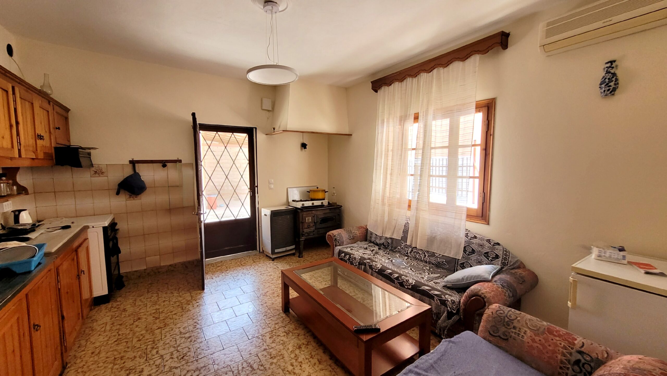 Kitchen area in the main house for sale in Corfu