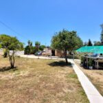 Landscaped garden area around the house