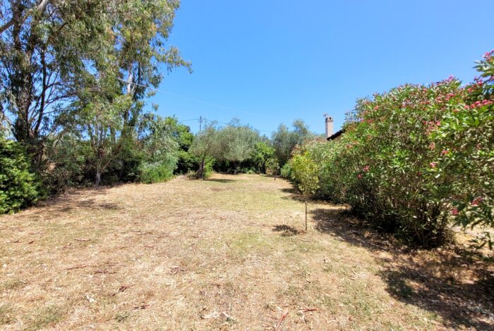 Large fenced property with flat terrain in central Corfu