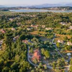 Aerial view of the villa and the 4,777 sq.m. plot