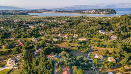 Aerial view of the villa and the 4,777 sq.m. plot