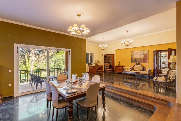 Open-plan living area with garden-facing view