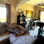 Living room area in one of the Perama apartments