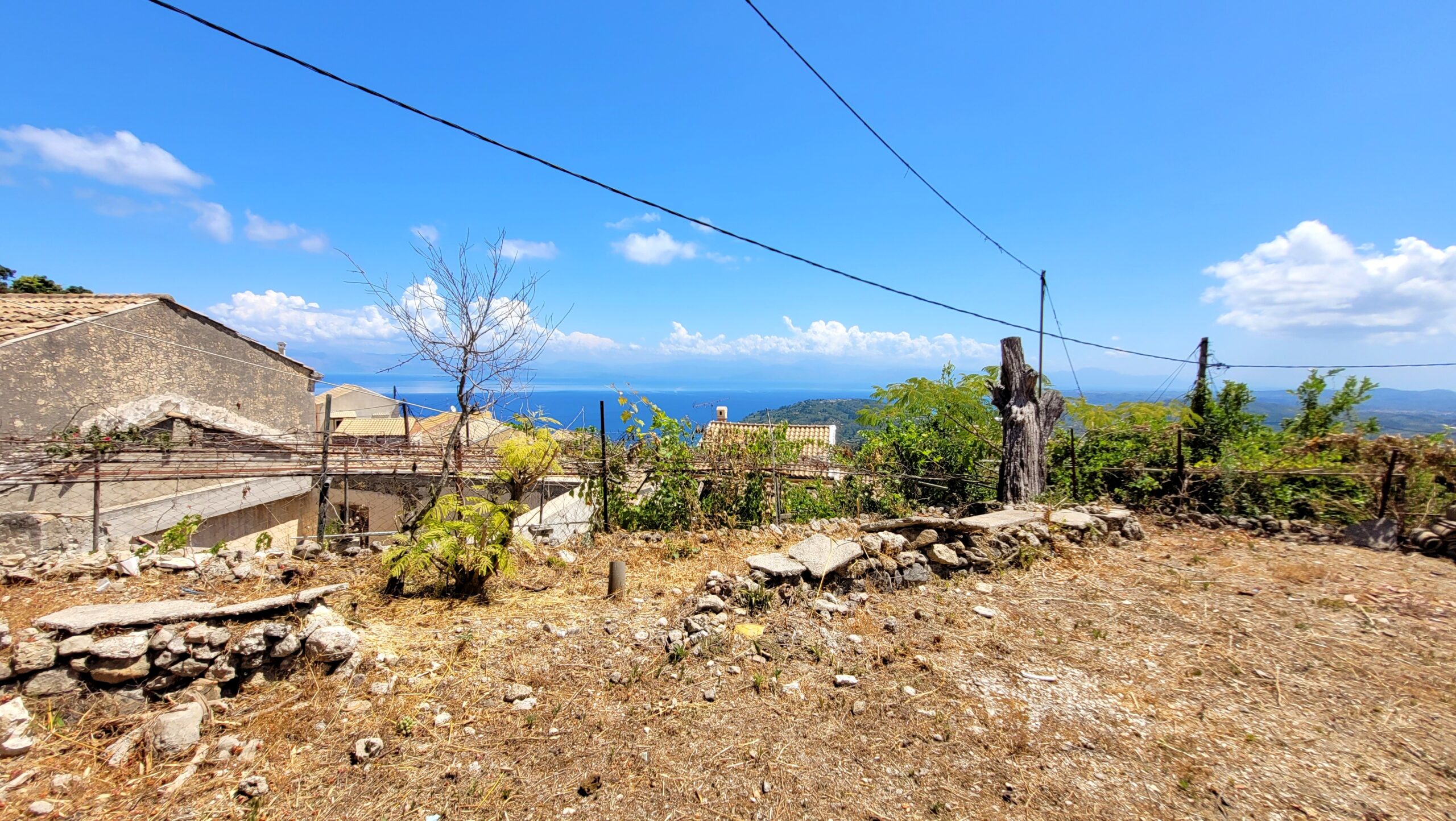 House with garden and sea views for restoration in Chlomos Corfu