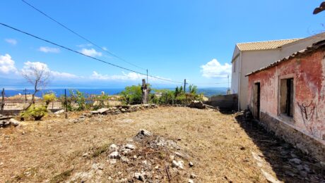 Chlomos Corfu property with panoramic sea views for restoration