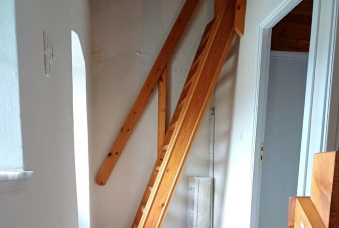 Staircase to the attic, perfect for bedroom or home office