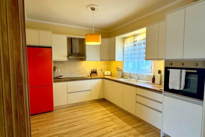 Fully equipped kitchen with modern appliances