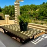 Private balcony off master bedroom with seating area