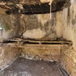 Interior of the mansion with original architecture for restoration in North Corfu