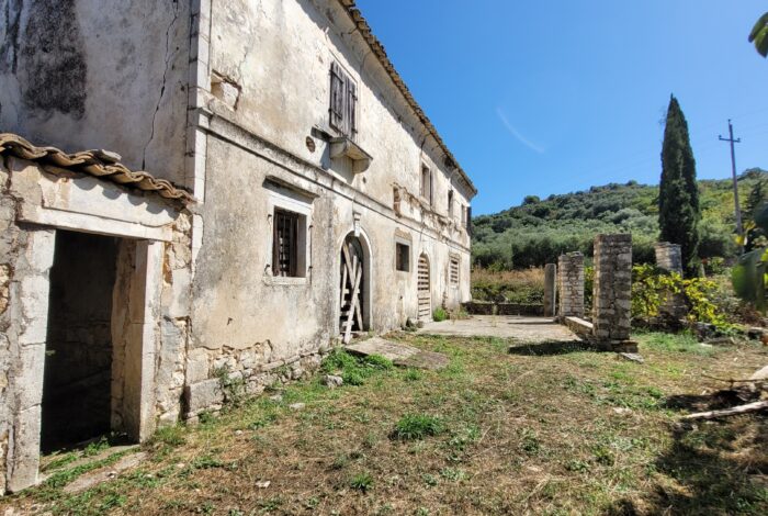 Historic 17th-century stone mansion for sale in Loutses, North Corfu