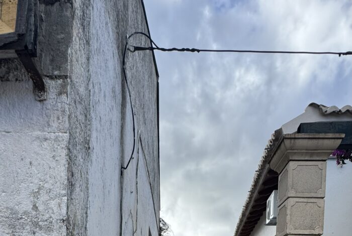 Entrance to the garden of the semi detached house in Arkadades