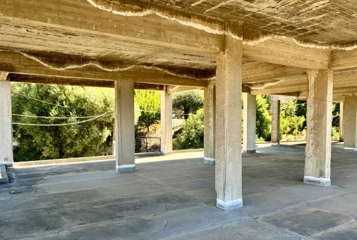 Unfinished apartment complex in Arkadades, North Corfu