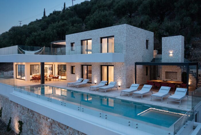 Night lights blending with the natural landscape