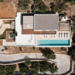 Aerial view of luxury villa in Nissaki Corfu