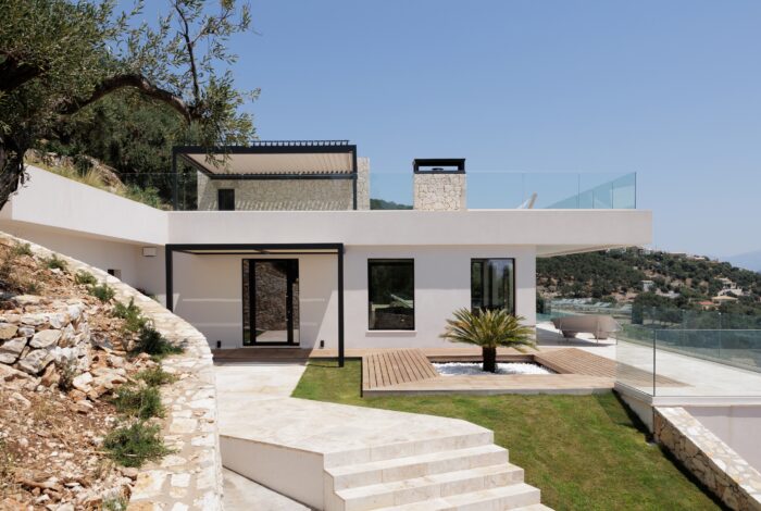 Stone architecture blending with natural surroundings