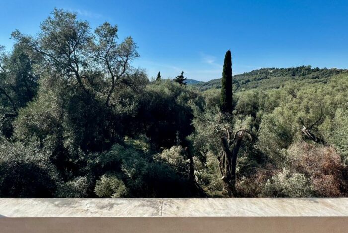 Contemporary Corfu home with parking space and countryside landscape views