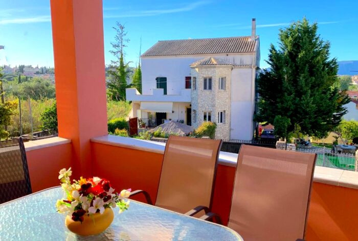Spacious veranda perfect for outdoor dining or relaxation – Corfu real estate