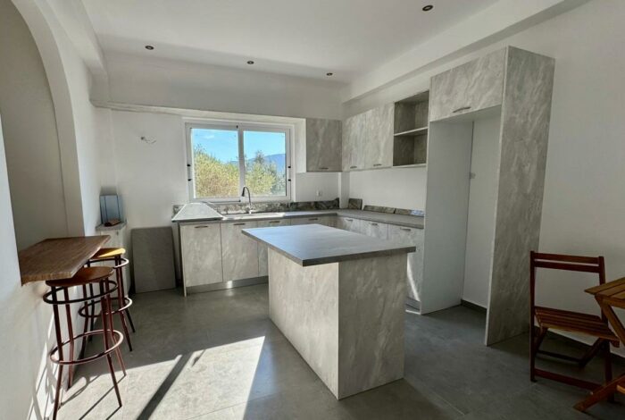 Brand new kitchen design with premium fittings Corfu island apartment