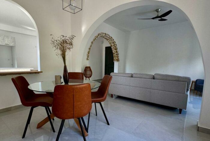Stylish Corfu apartment living space ideal for short-term rental