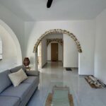 Bright living room interior with premium furniture and countryside view Corfu