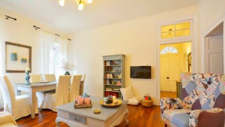 Bright living room in renovated Venetian apartment, Corfu Town center