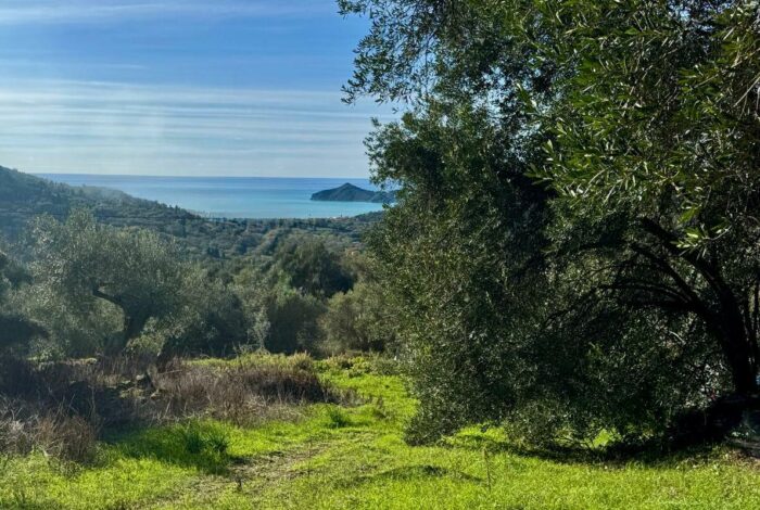Panoramic sea view from plot in Agios Georgios Corfu overlooking Porto Timoni