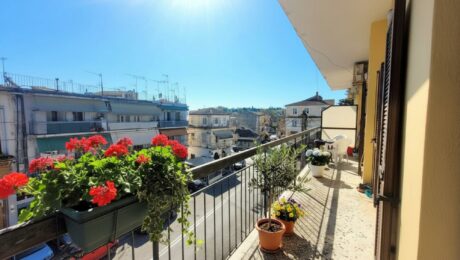 Spacious balcony of apartment near Garitsa Bay Corfu with residential views