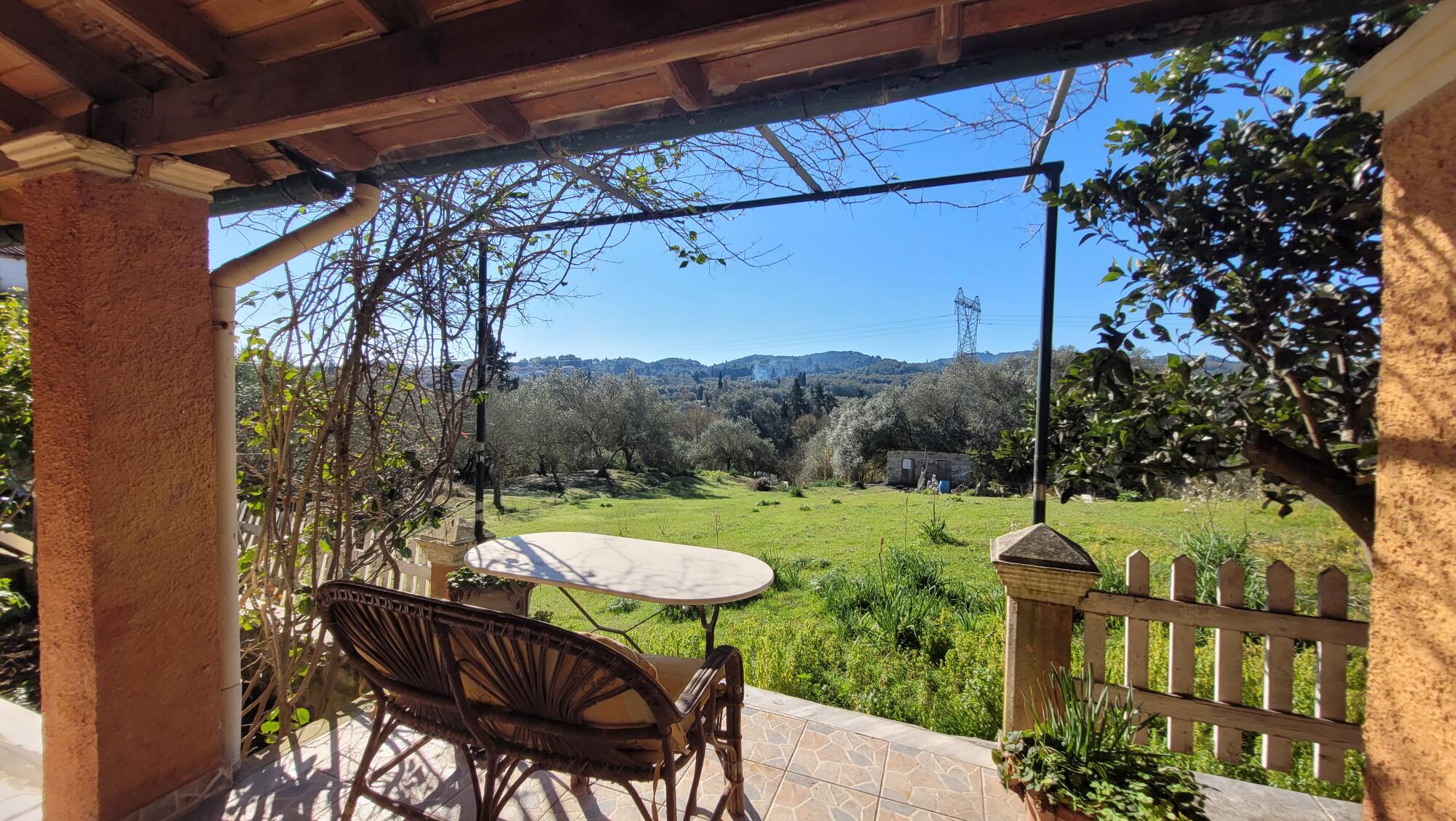 Countryside views from the terrace in Perivoli detached house