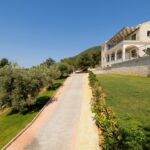 Private driveway leading from the main road to the villa in Agios Markos