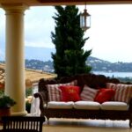 Panoramic view of countryside and sea from luxury villa in Gouvia