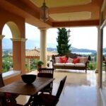 Covered veranda with panoramic sea views in Gouvia Corfu
