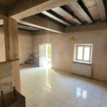 Interior open-plan ground floor space in Chlomos Corfu property requiring renovation
