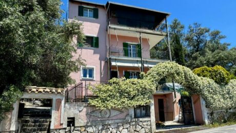 Three-storey detached house in Agros Corfu with panoramic sea and mountain views towards Porto Timoni
