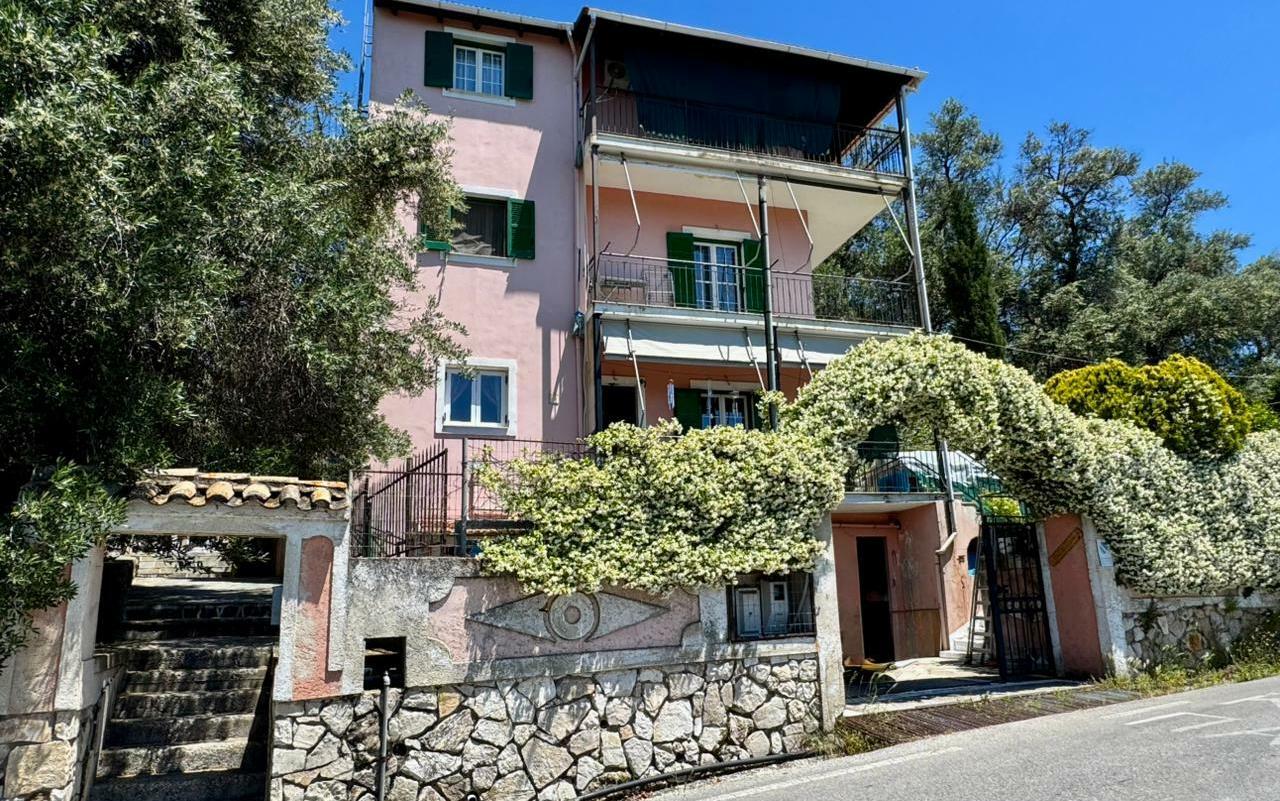 Three-storey detached house in Agros Corfu with panoramic sea and mountain views towards Porto Timoni