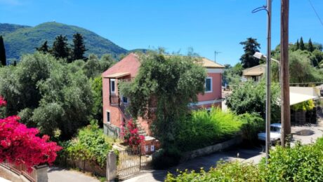 Traditional two-storey house for sale in Gastouri Corfu with spacious garden and courtyard