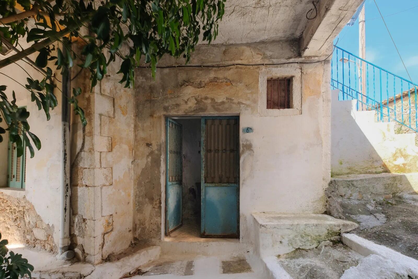 Traditional Corfiot architecture in historic house located in North Corfu