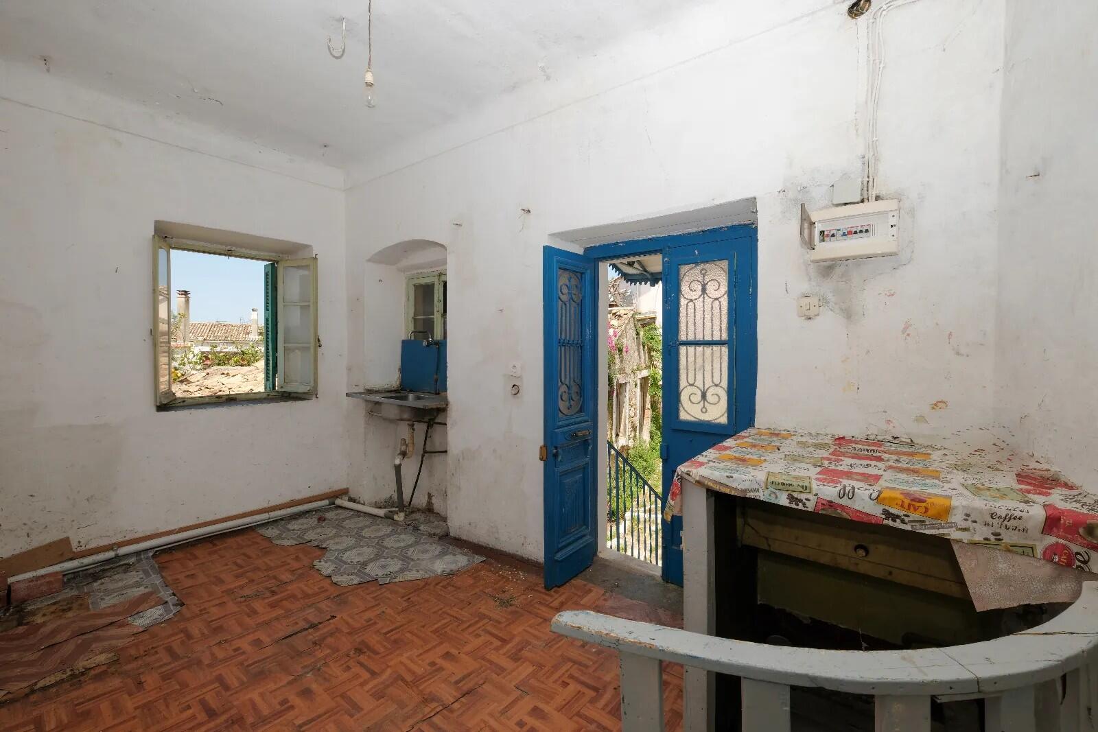 Authentic interior of historic Corfiot stone residence in Nymfes
