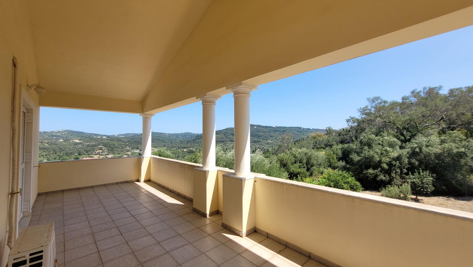 Countryside views from the first floor of the Agios Georgios Pagi villa