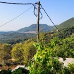 Countryside views surrounding a traditional stone property in Corfu
