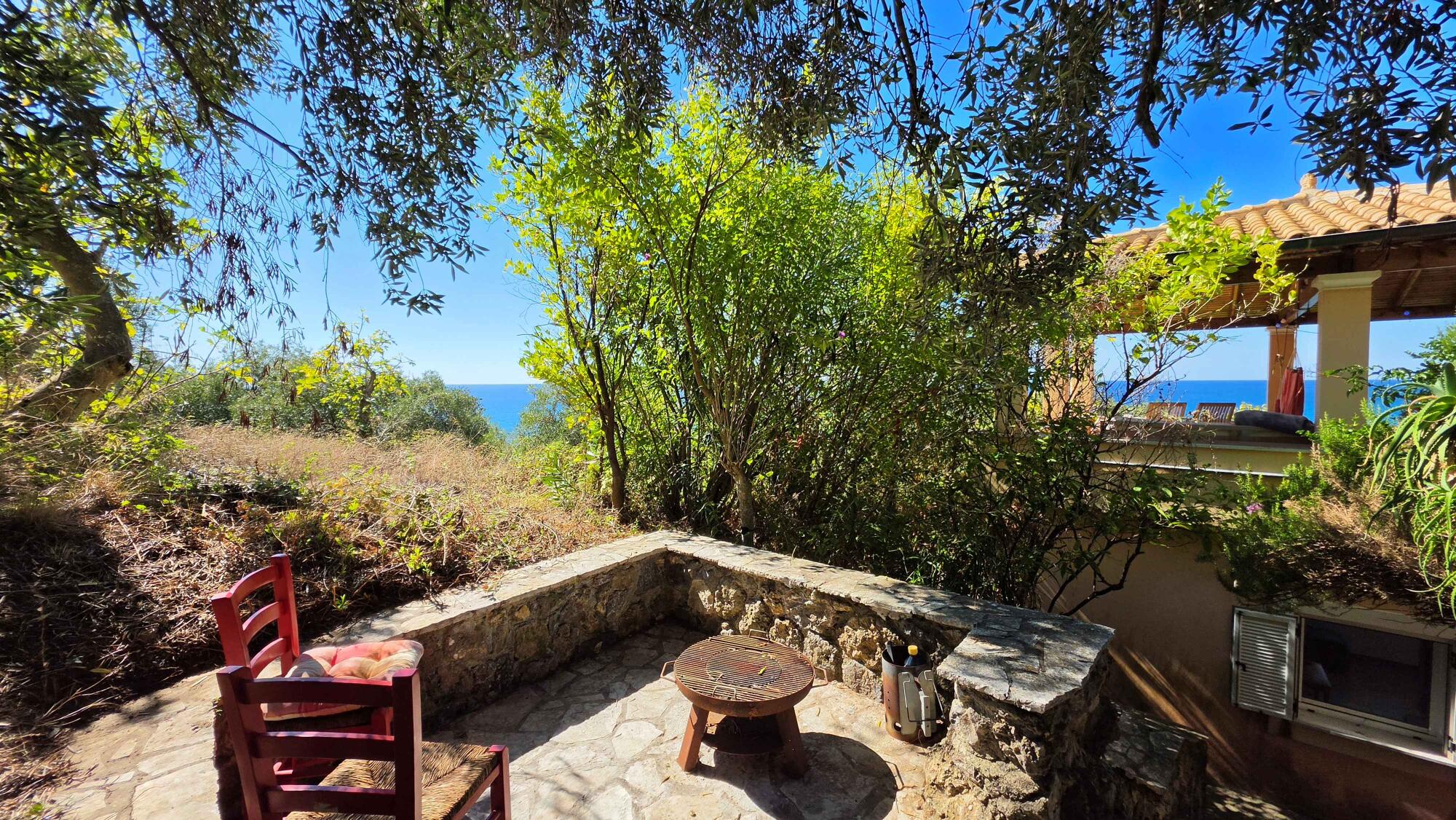 Sea view from private garden at property near Pentati beach